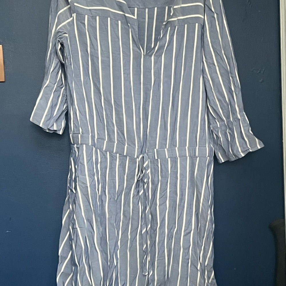 New York & Company Blue and White Striped Dress